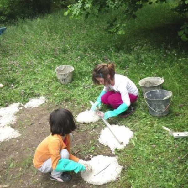 Chantier : tipis maçonnés avec des enfants à Oullins (69600)