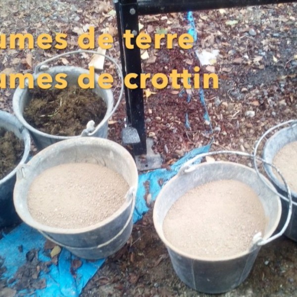TCEP : mortier en Terre - Crottin - Eau de Pluie pour une bâtisse en Pisé à Essertines en Donzy
