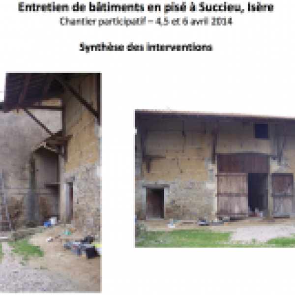 Entretien de bâtiments en pisé à Succieu, Isère